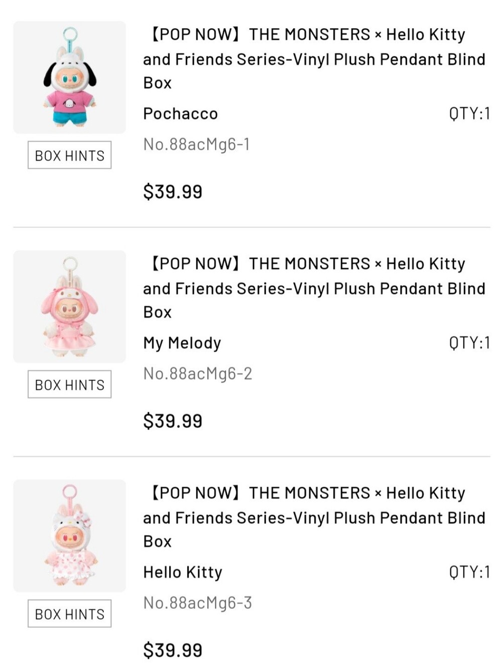 Pop Mart The Monsters x Hello Kitty and Friends Plush Pendant- Pochacco - Picture 3 of 4